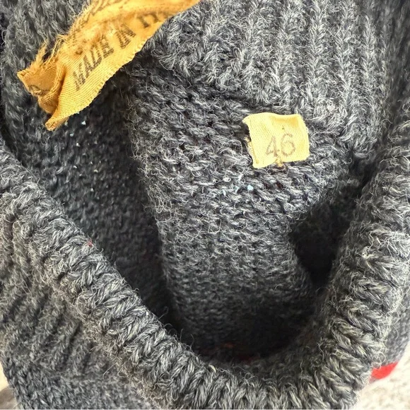 Vintage Made In Italy Maglieria Superiore Red Winter Nordic Sweater Women’s Sz L - Picture 5 of 6